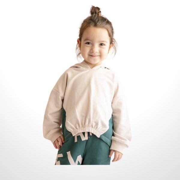 Hooded Sweat beige/grün 1teilig