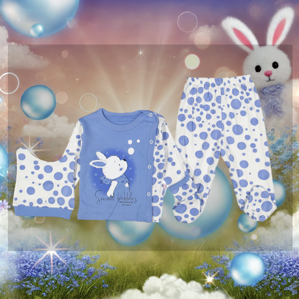 Neugeborenen-Set "Hasi Small bubbles" 3teilig