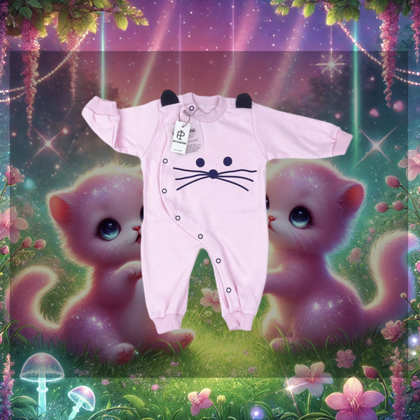 Body "Katze" Langarm pink