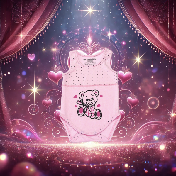 Body "Herz Bärchen" Kurzarm pink