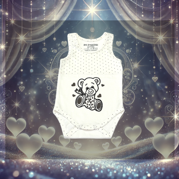 Body "Herz Bärchen" Kurzarm beige