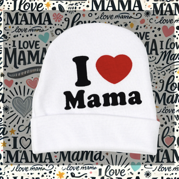 Mütze "I love Mama" weiß