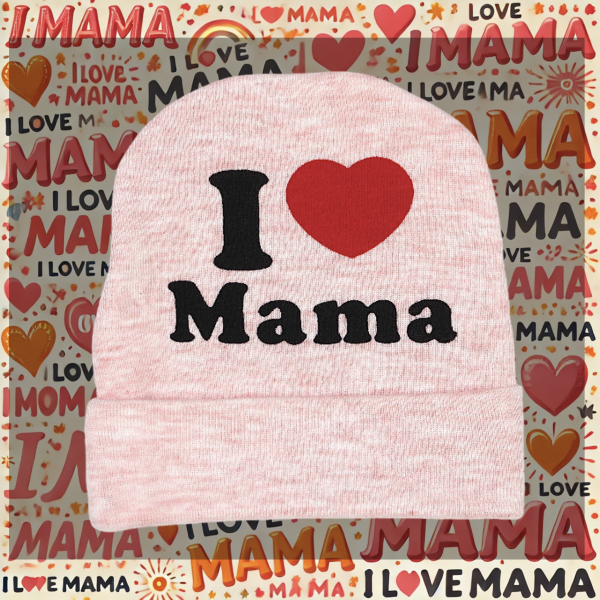 Mütze "I love Mama" lachsfarben