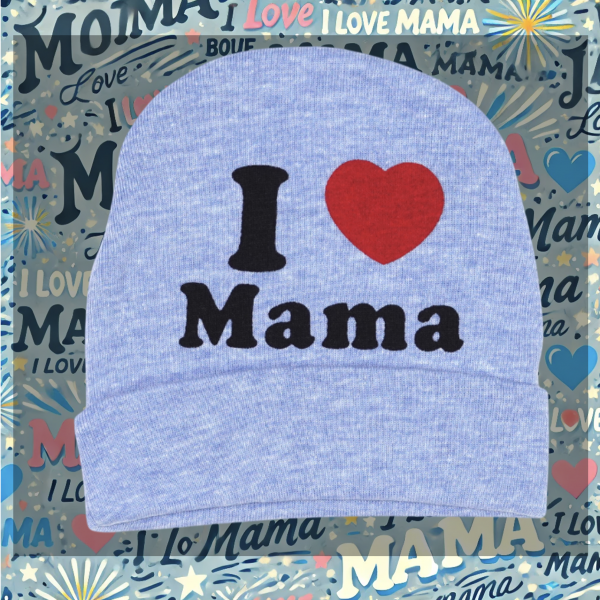 Mütze "I love Mama" blau