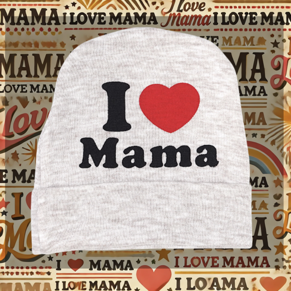 Mütze "I love Mama" beige