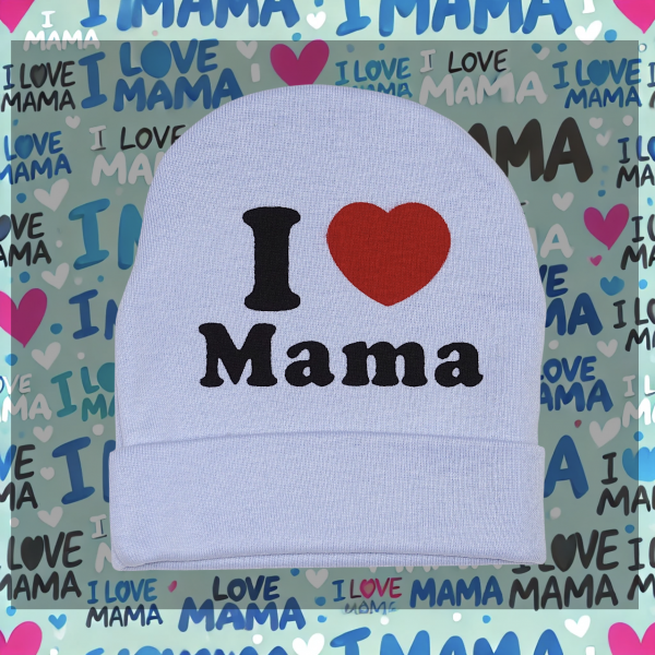 Mütze "I love Mama" hellblau