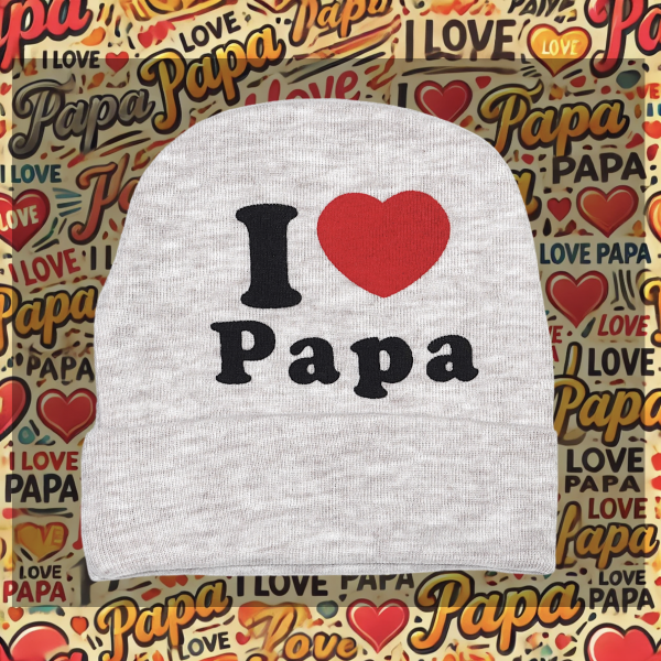 Mütze "I love Papa" beige