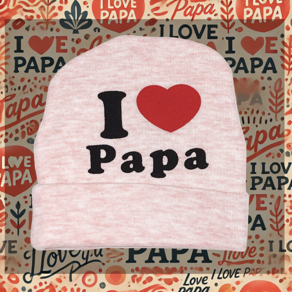Mütze "I love Papa" lachsfarben