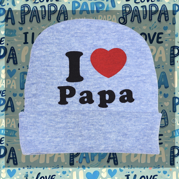 Mütze "I love Papa" blau