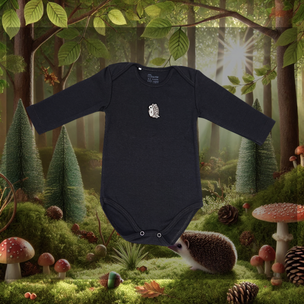 Body "Igel"  langarm schwarz