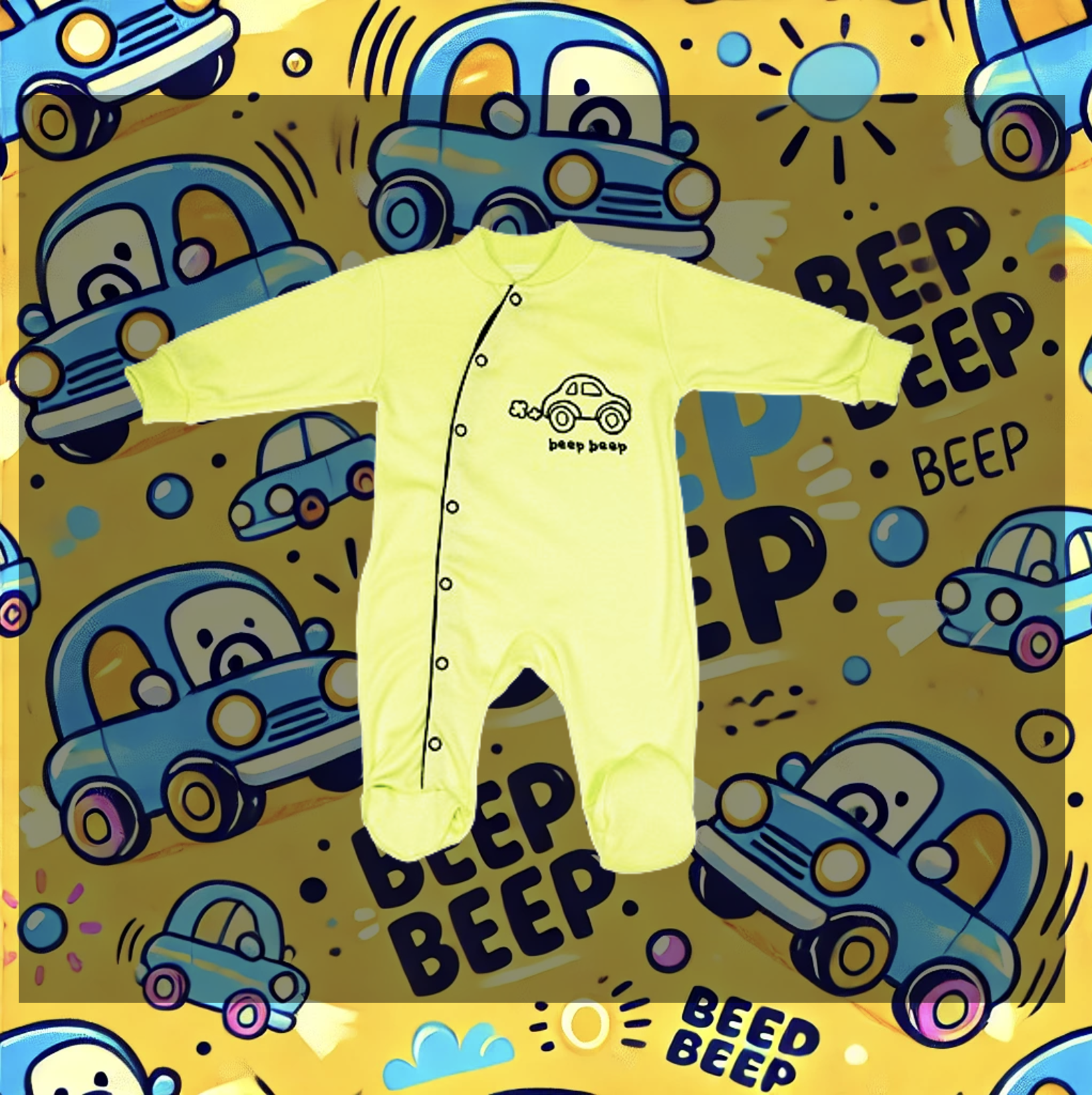 Strampelanzug "Auto beep" grün Strampelanzug "Auto beep" grün