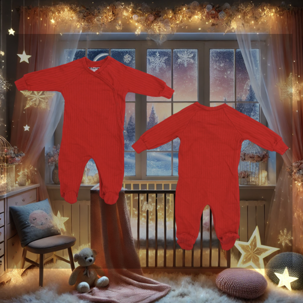 Winterstrampler in rot und lila