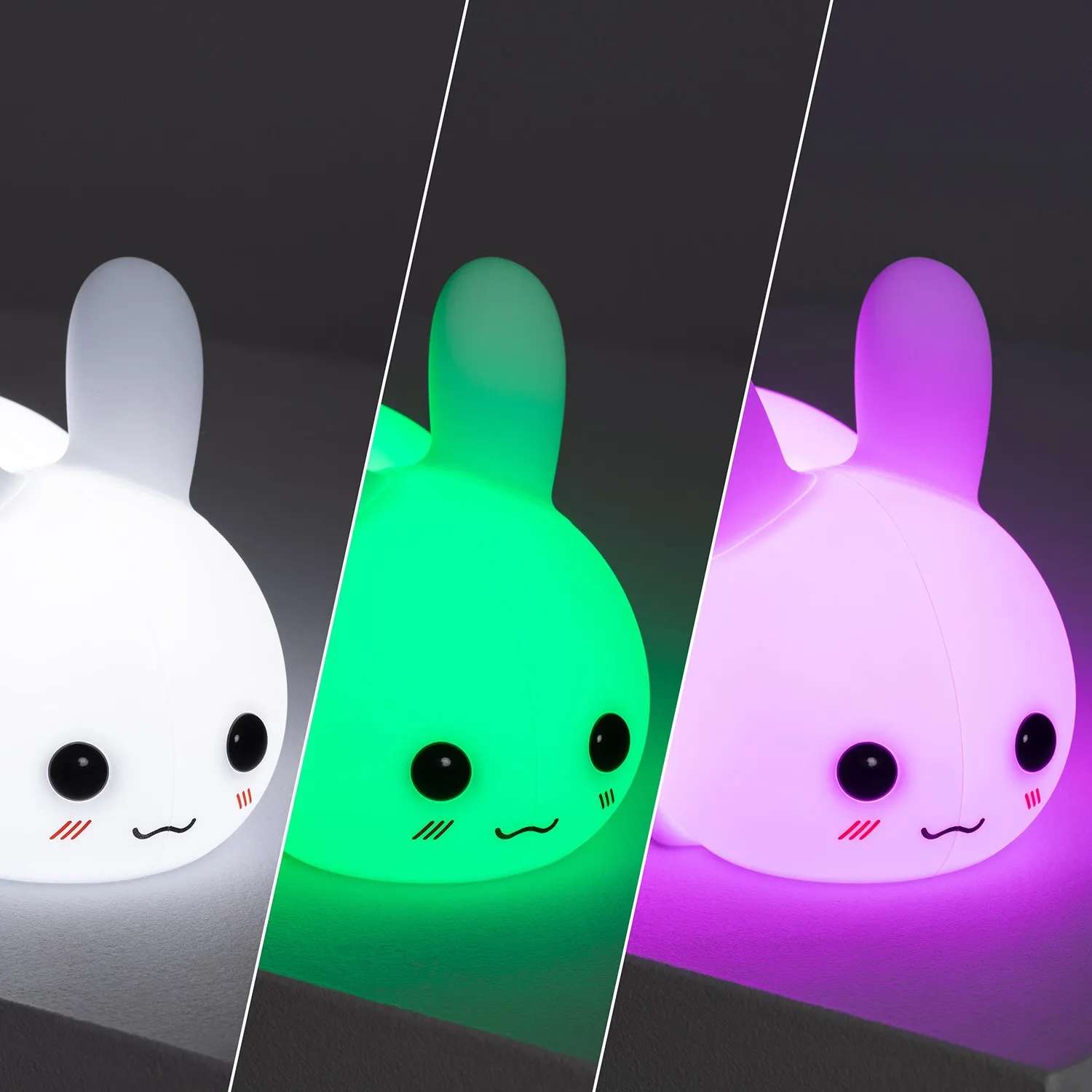 LED-Nachtlicht Hase RGB Silikon